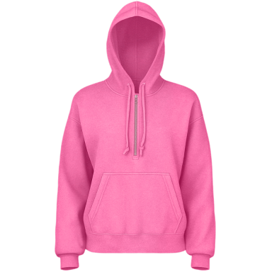 Adult Garment Dye Women's Quarter Zip Hoodie Neon Pink (GDWQZ-100)
